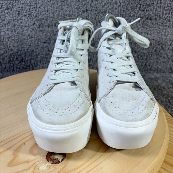 Vans Sk8-Hi Tapered Stackform Sneakers Womens Size 6 Gray Suede Chunky Platform - Picture 2 of 7